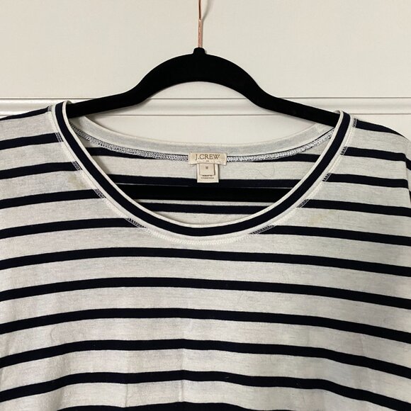 J. Crew Navy Blue Striped Short Sleeve Tee - Picture 4 of 4